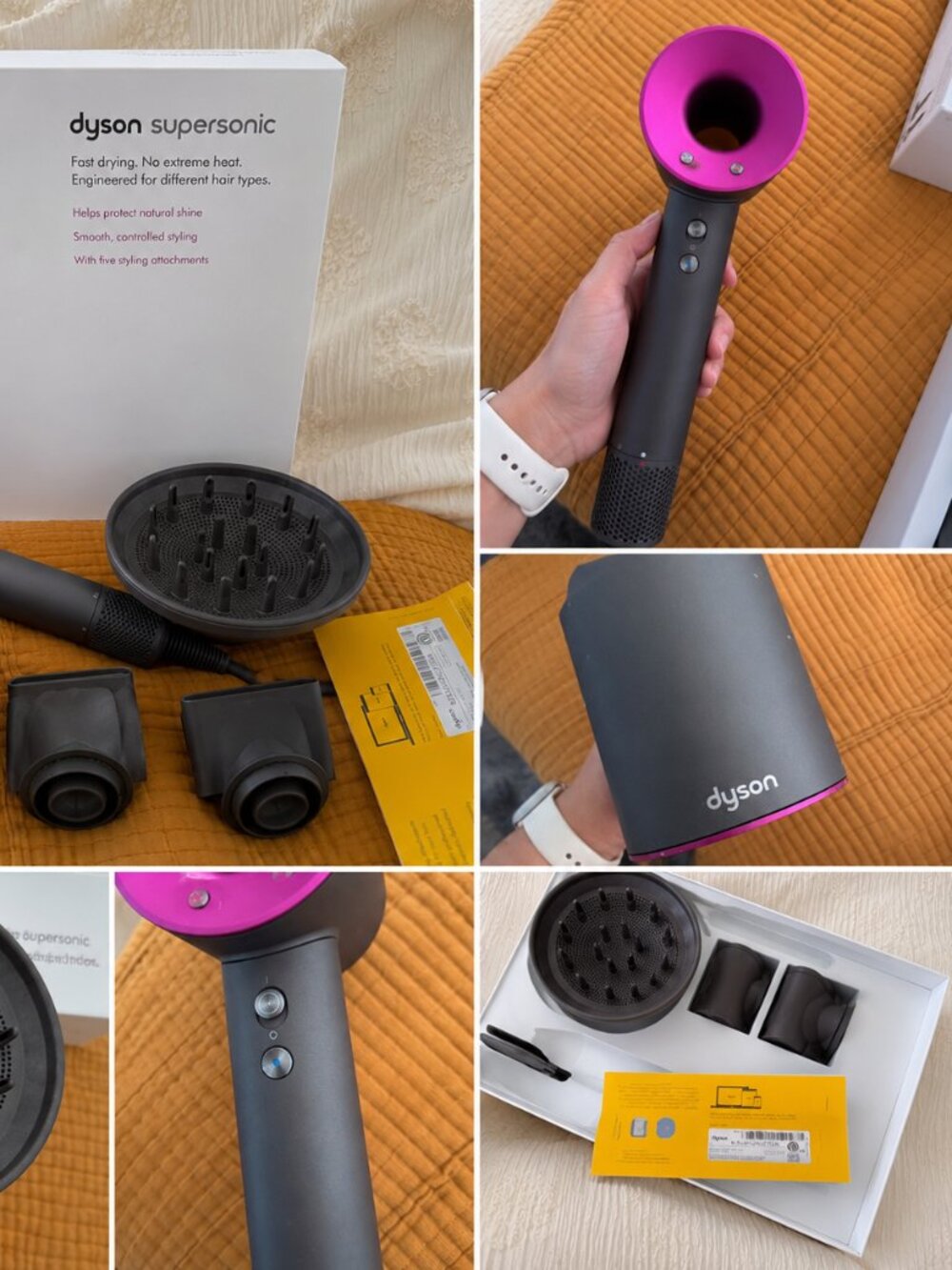 Dyson Supersonic Hair Dryer Iron/Fuchsia HD01 With Attachments & Box - Picture 2 of 2